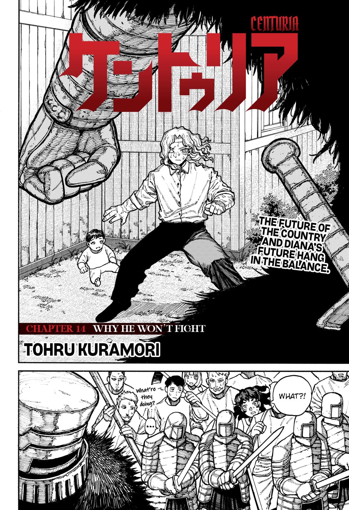 Centuria Manga Chapter 14 page 2 - Why He Won't Fight scene