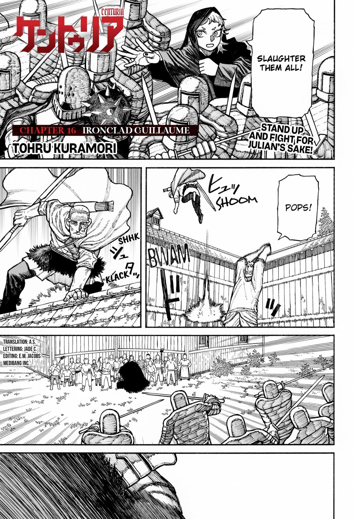 Centuria Manga Chapter 16 page 1 - Ironclad Guillaume scene