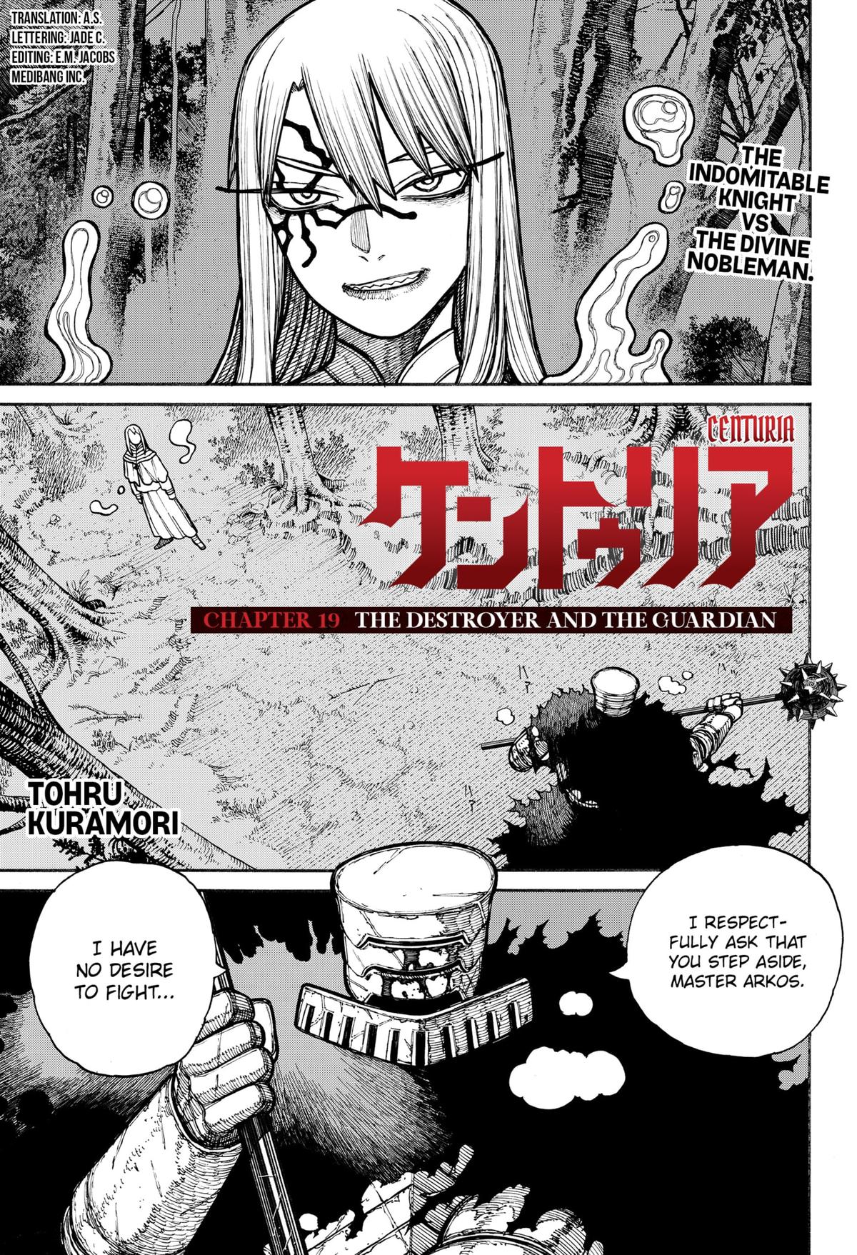 Centuria Manga Chapter 19 page 1 - The Destroyer and the Guardian scene