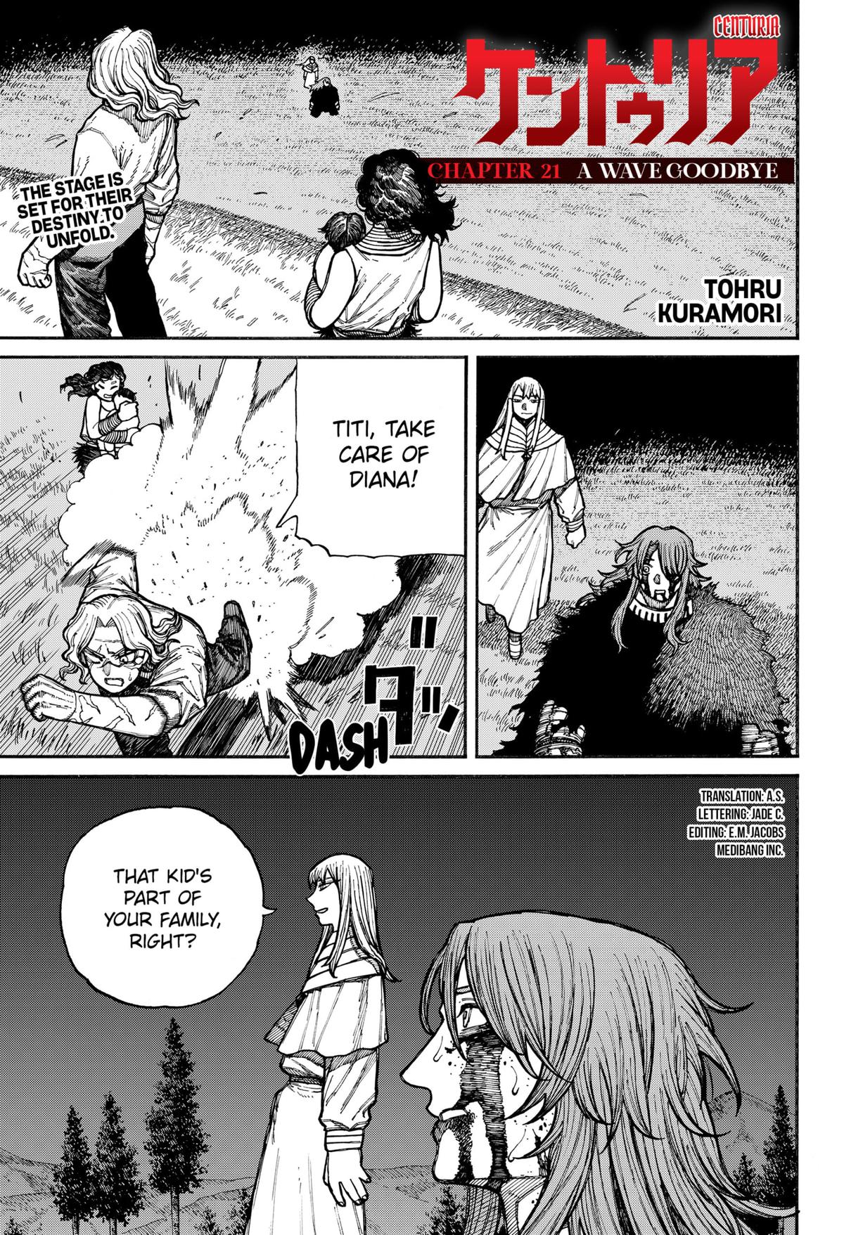 Centuria Manga Chapter 21 page 1 - A Wave Goodbye scene