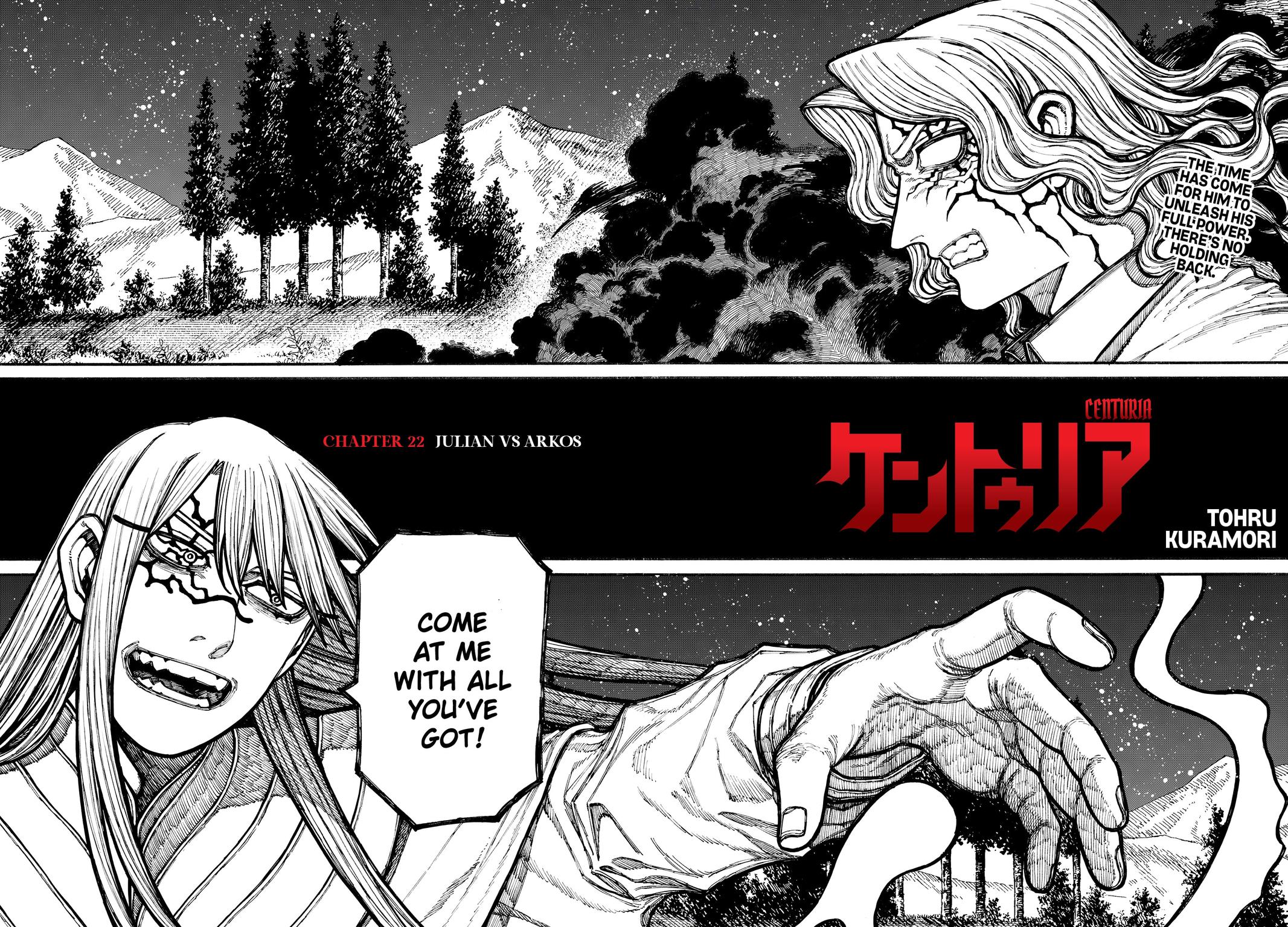 Centuria Manga Chapter 22 page 2 - Julian vs Arkos scene