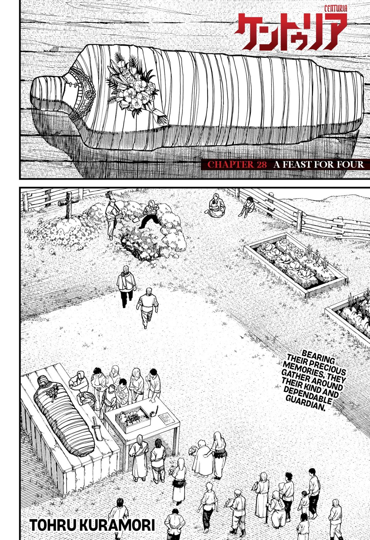 Centuria Manga Chapter 28 page 2 - A Feast for Four scene