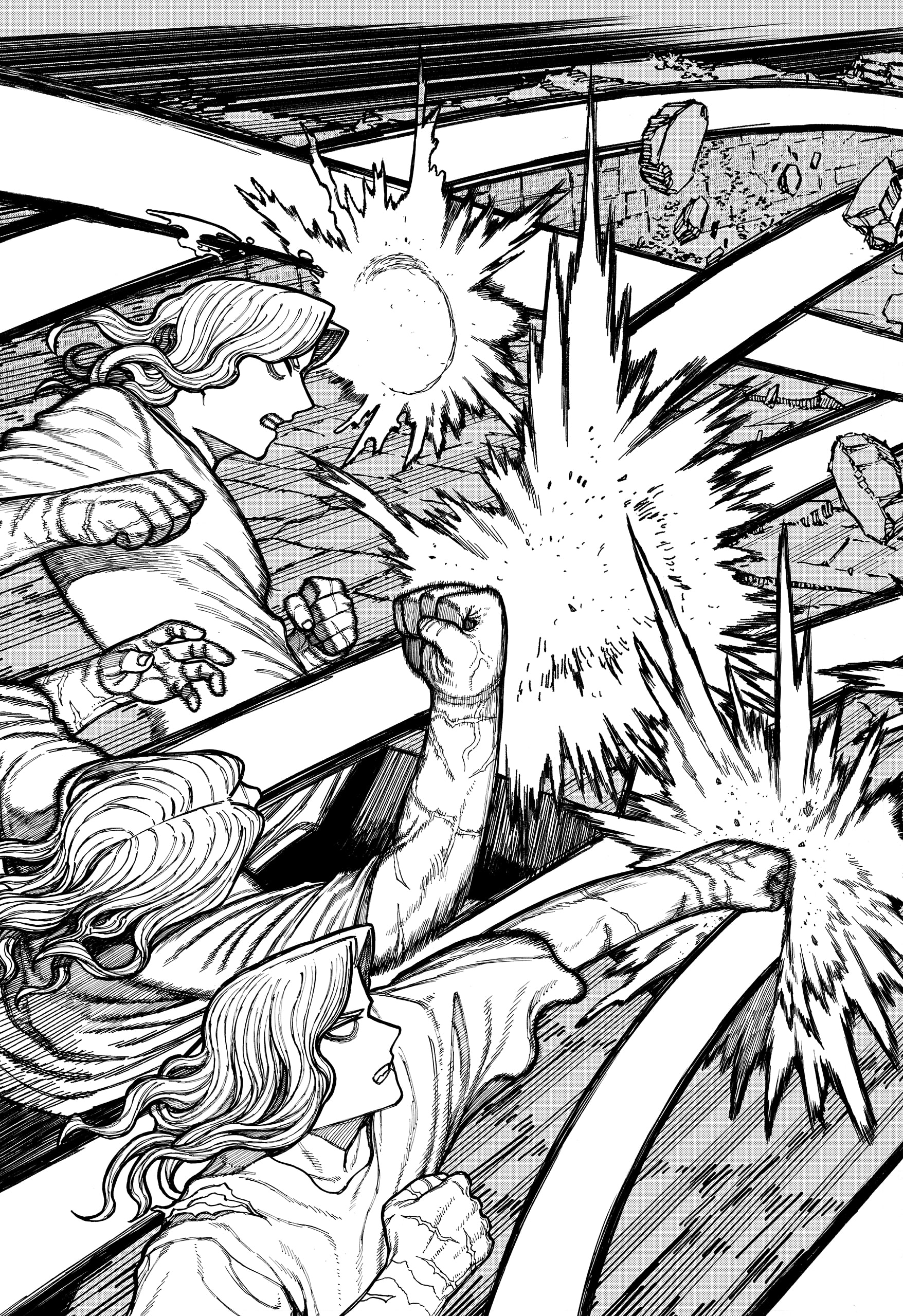 Centuria Manga Chapter 34 page 7 - Julian vs Lacrima 2 scene