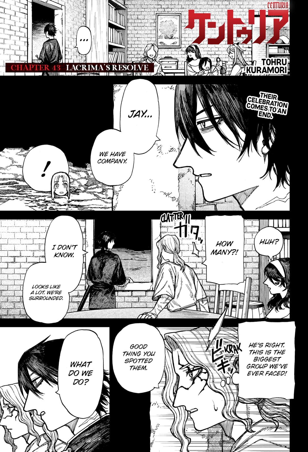 Centuria Manga Chapter 43 page 1 - Lacrima's Resolve scene