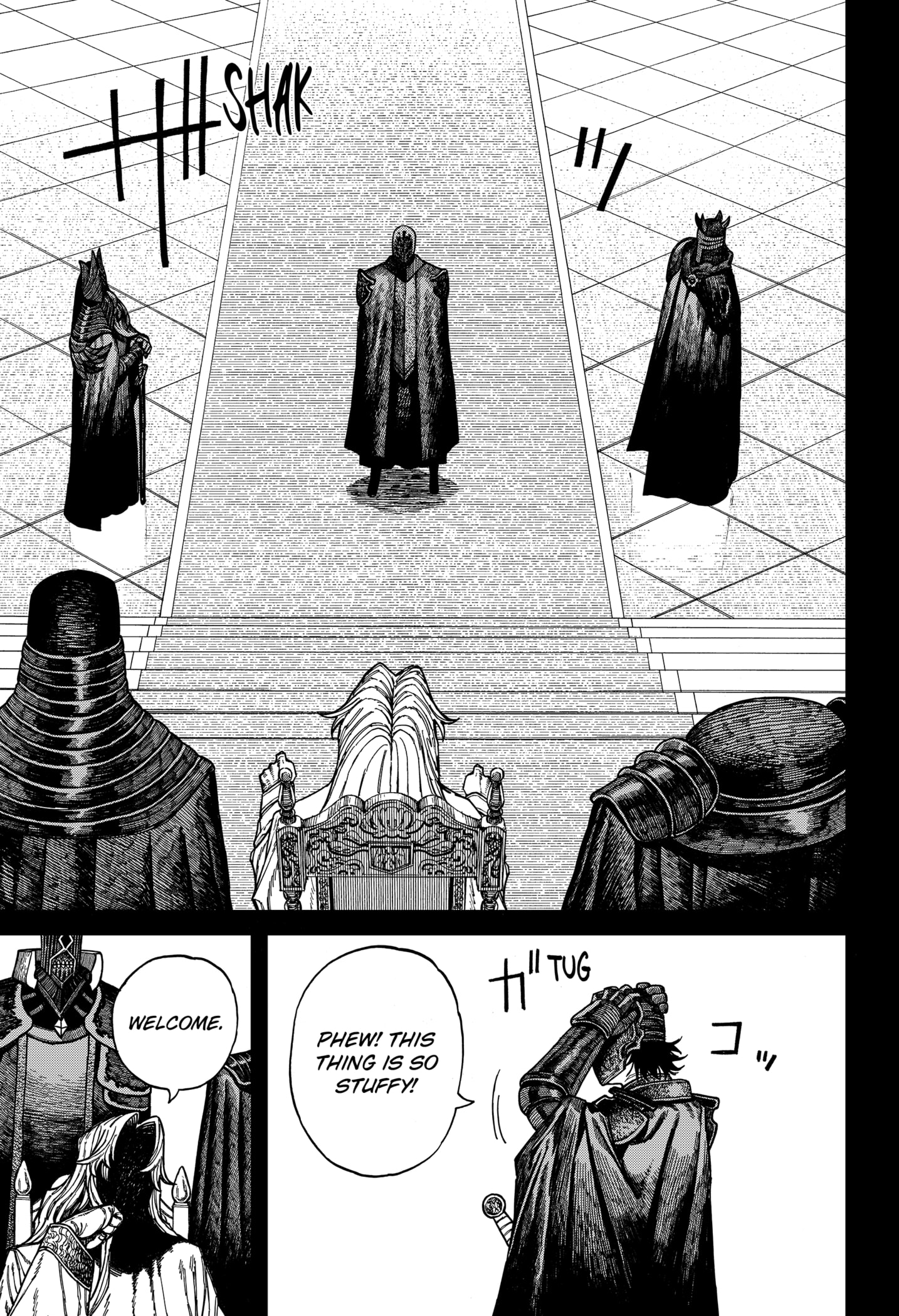 Centuria Manga Chapter 46 page 11 - The Faceless Black Knight scene