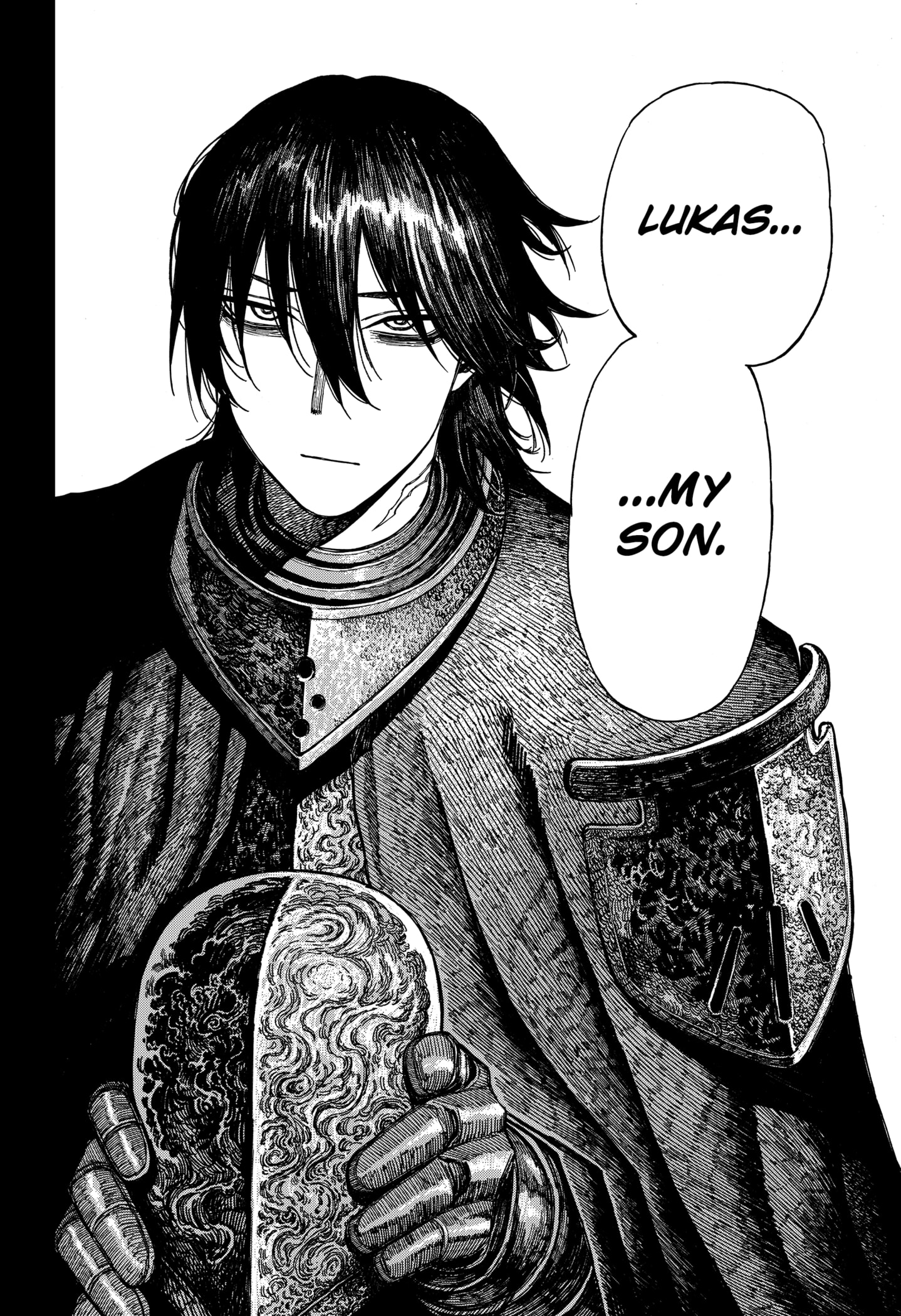 Centuria Manga Chapter 46 page 12 - The Faceless Black Knight scene