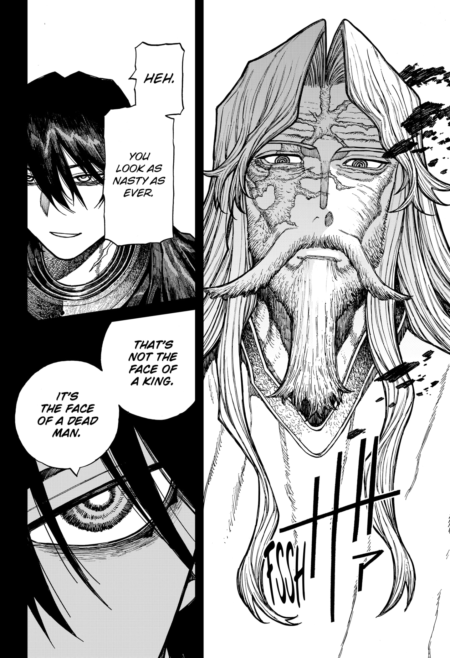 Centuria Manga Chapter 46 page 14 - The Faceless Black Knight scene