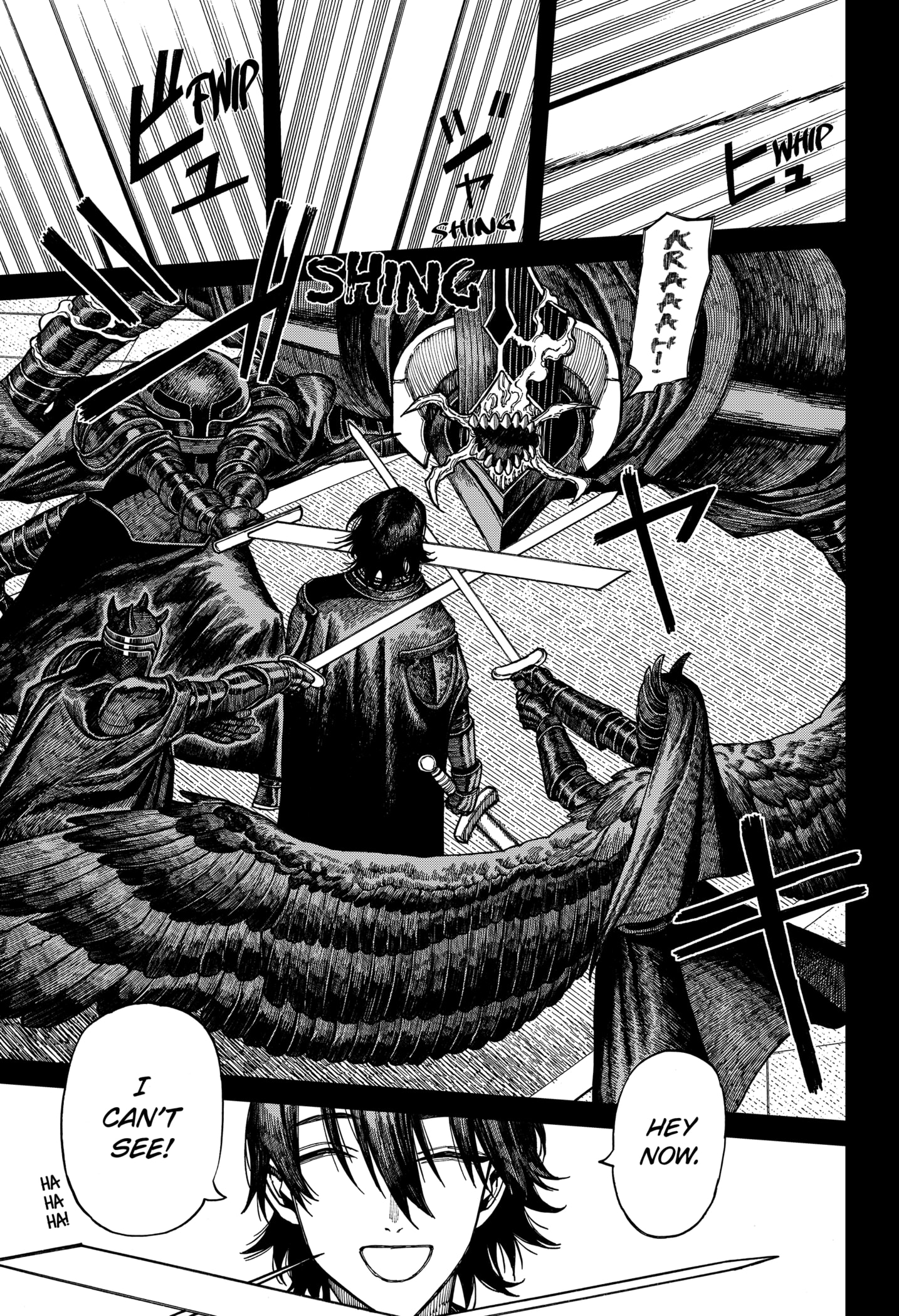 Centuria Manga Chapter 46 page 15 - The Faceless Black Knight scene