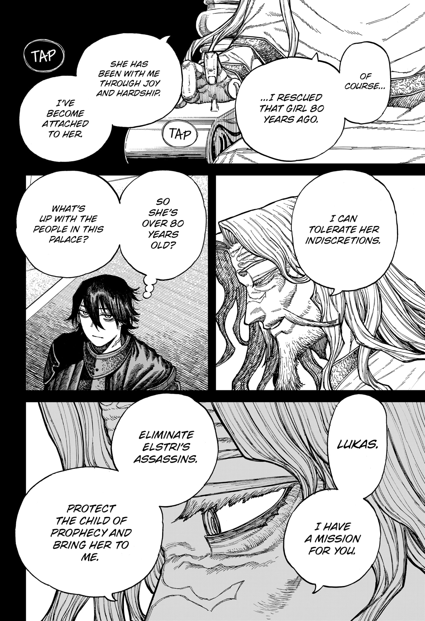 Centuria Manga Chapter 46 page 18 - The Faceless Black Knight scene