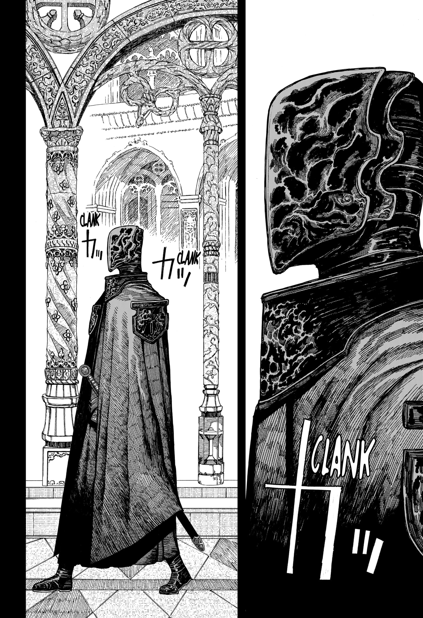 Centuria Manga Chapter 46 page 4 - The Faceless Black Knight scene